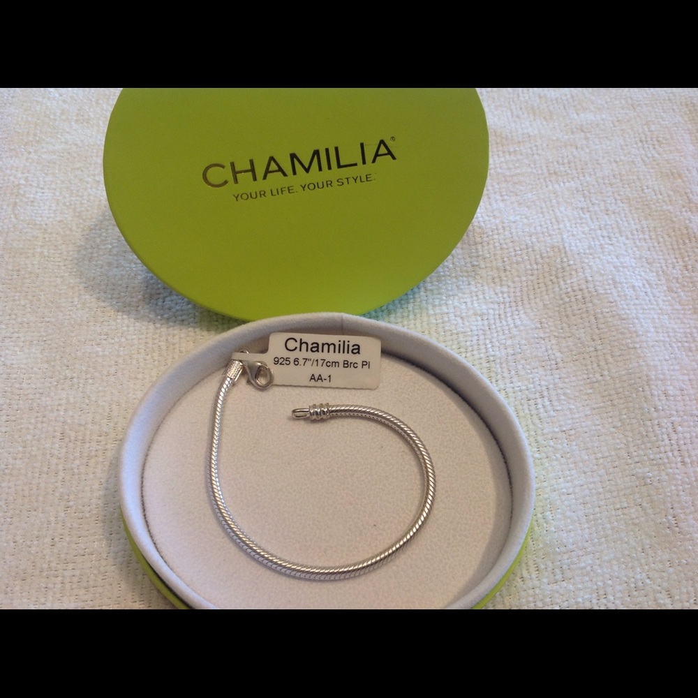 Chamilia crab claw bracelet, 6.7" silver