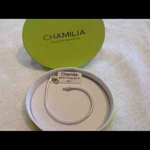 Chamilia crab claw bracelet, 6.7" silver