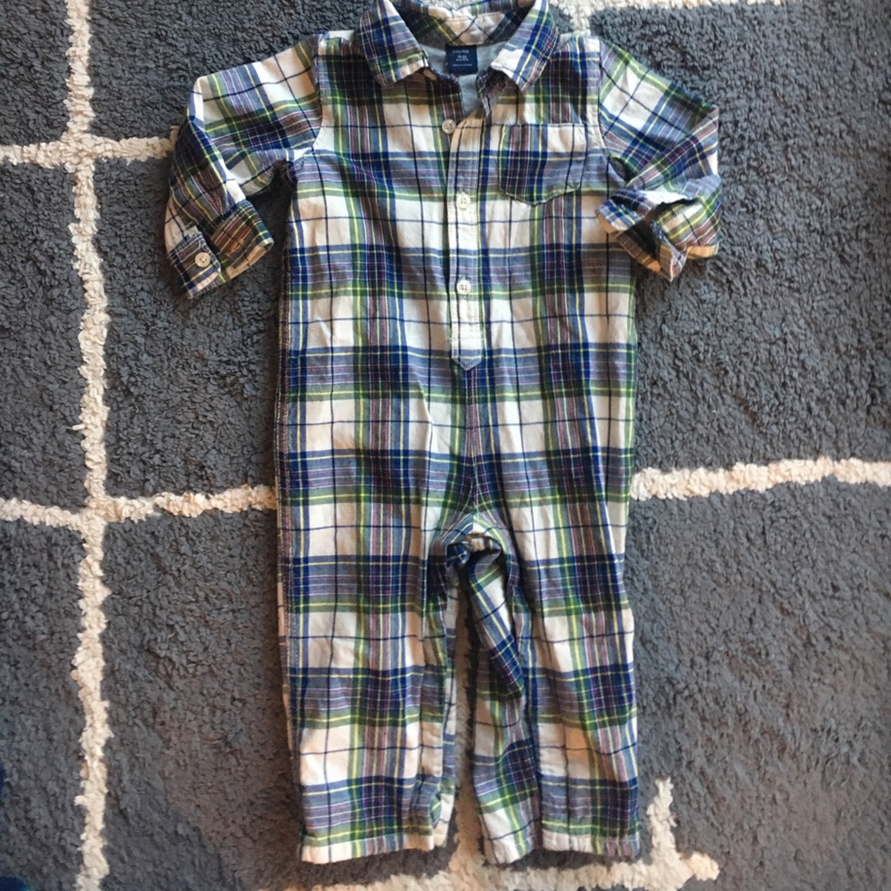 Baby Gap One Piece Plaid Outfit