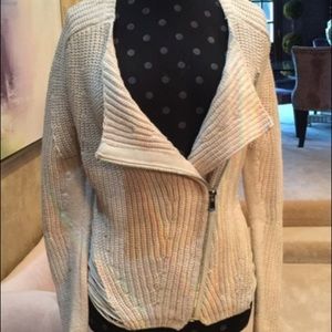 Maje Cream Knit Cardigan Sweater