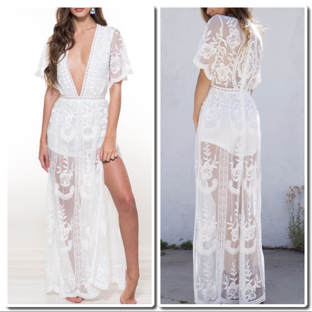Embroidered Lace Maxi Dress - Picture 2 of 5