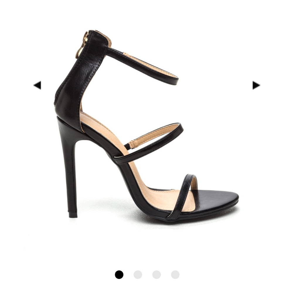 Black strap heels
