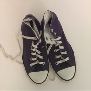 Purple Hightop Converse. Size 8.