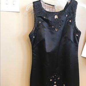 Bcbg black embroidered dress