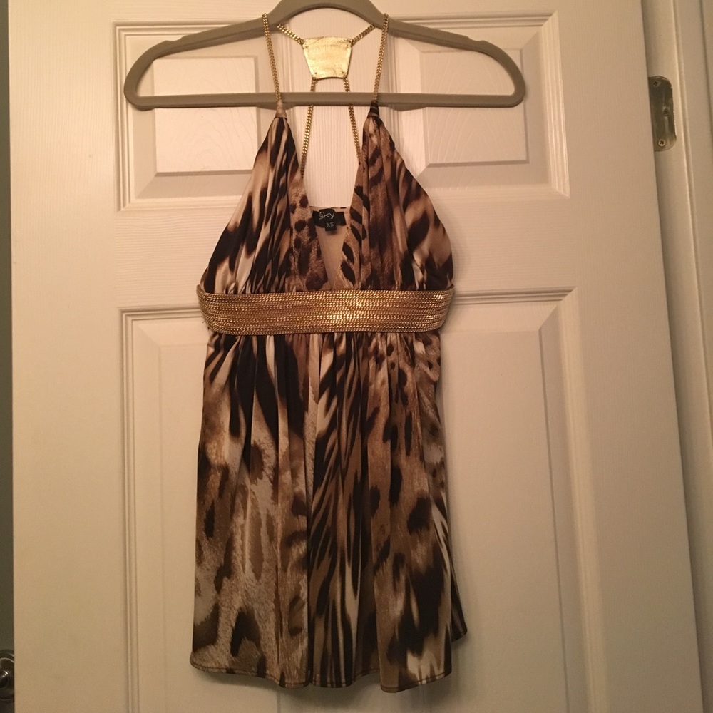 Sky Cheetah & Gold Top