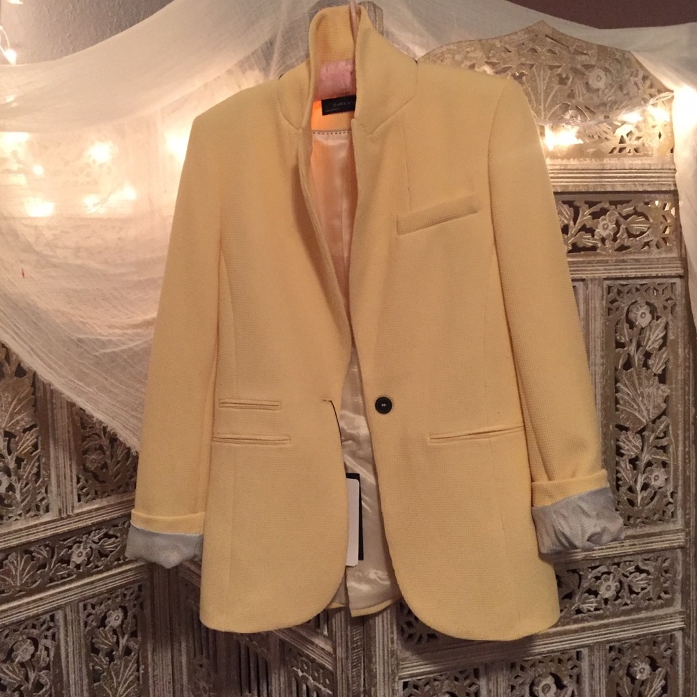 Zara Yellow-Tailored Blazer