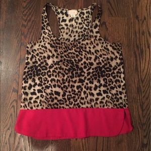 Cheetah colorblock racerback tank