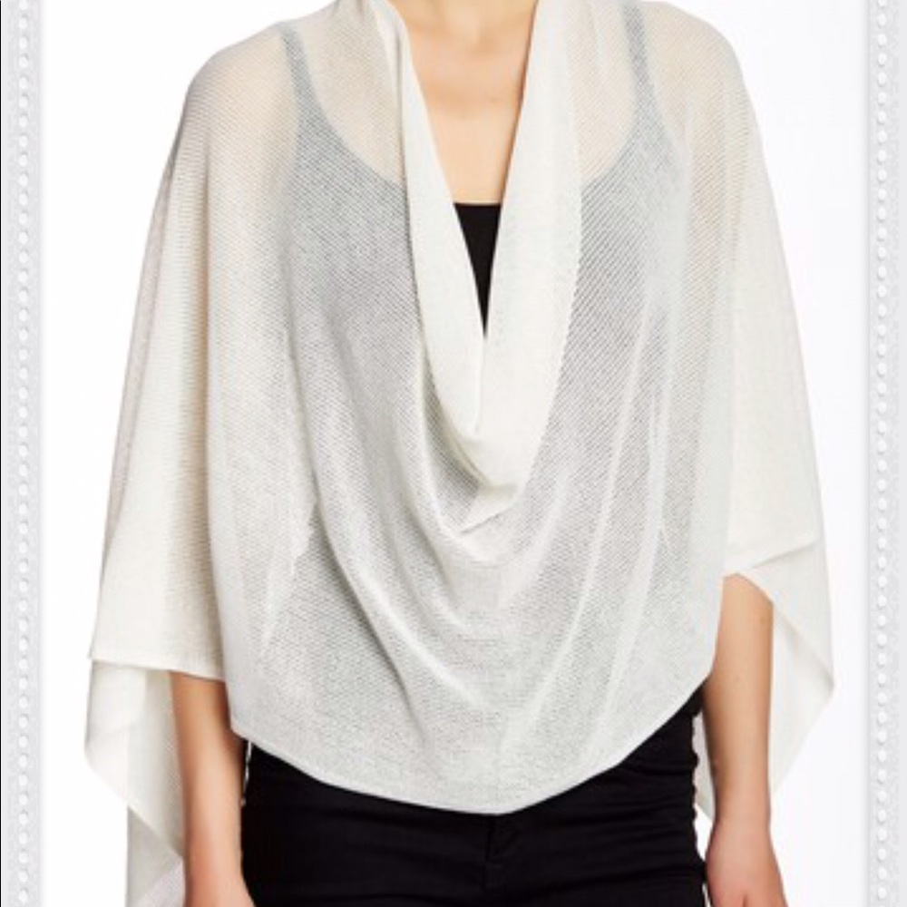 In Cashmere White Mesh Knit Topper