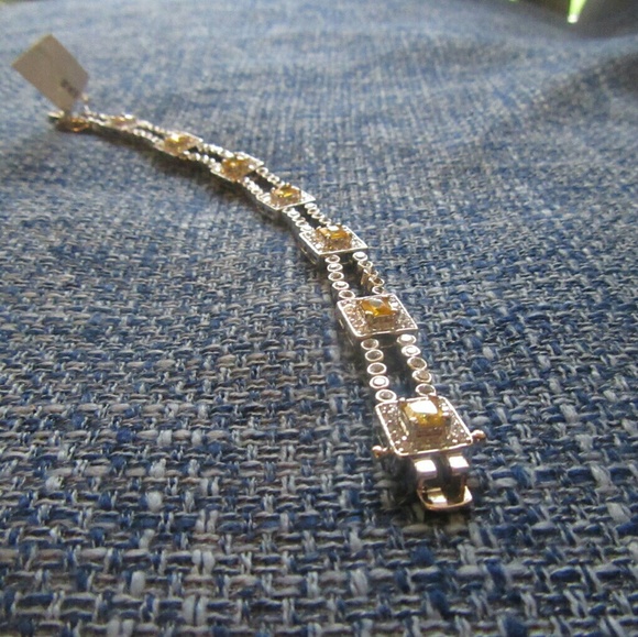 Sterling silver cubic zirconia rhodium bracelet - Picture 3 of 5
