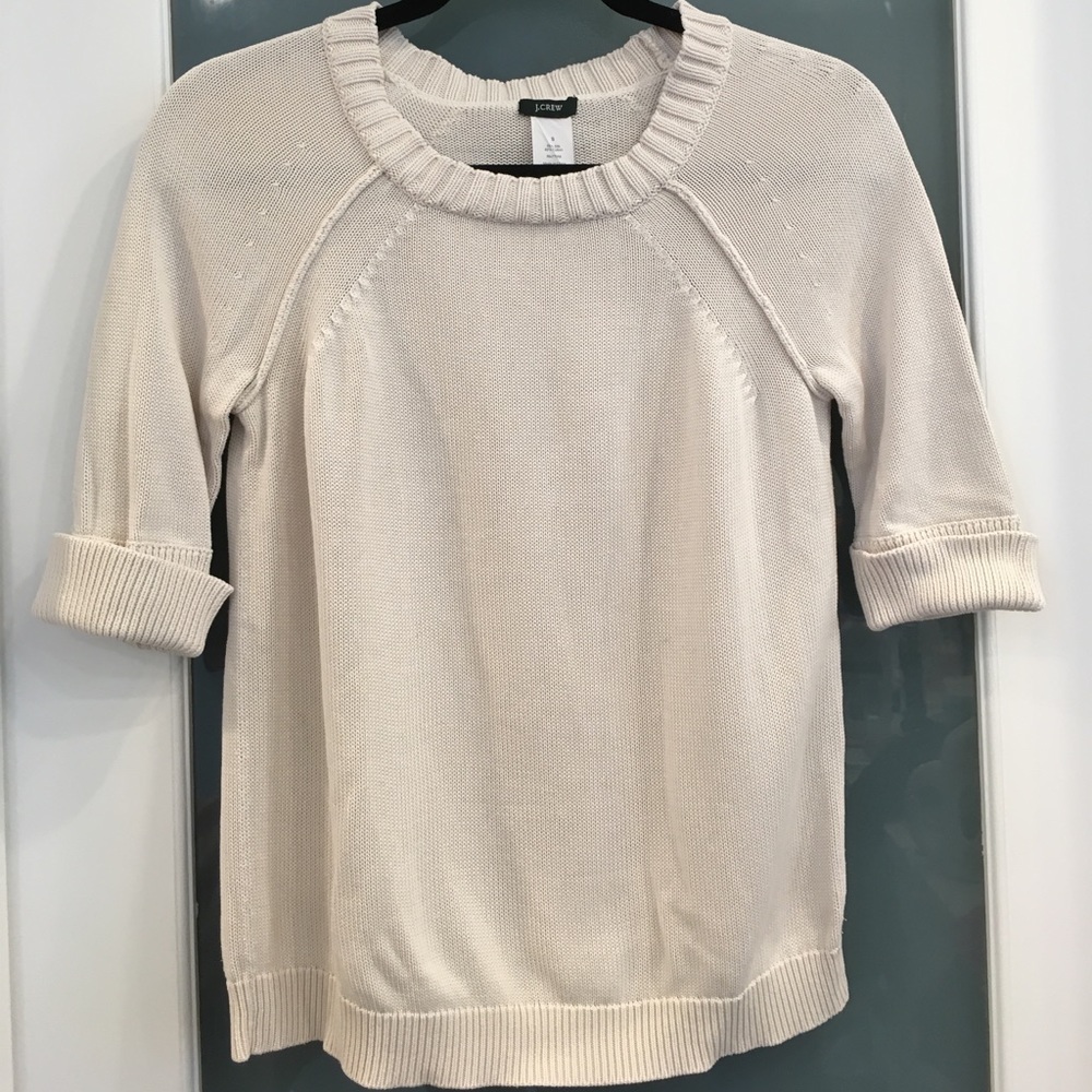 J. Crew cream sweater perfect for summer