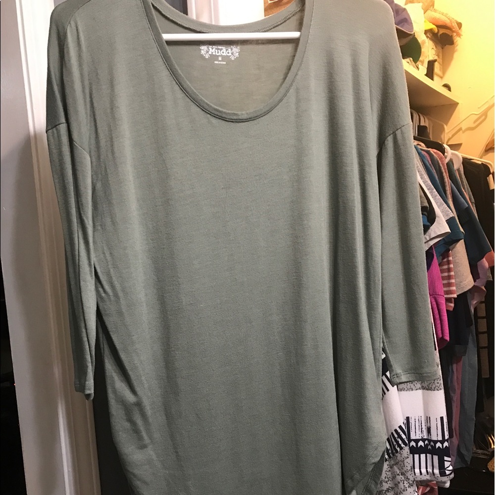 Mudd light olive tunic top