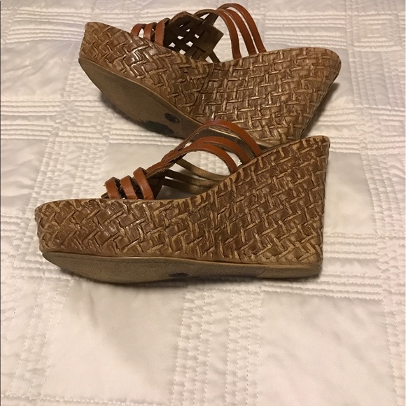 Miss me leather wedge sandals - Picture 2 of 3