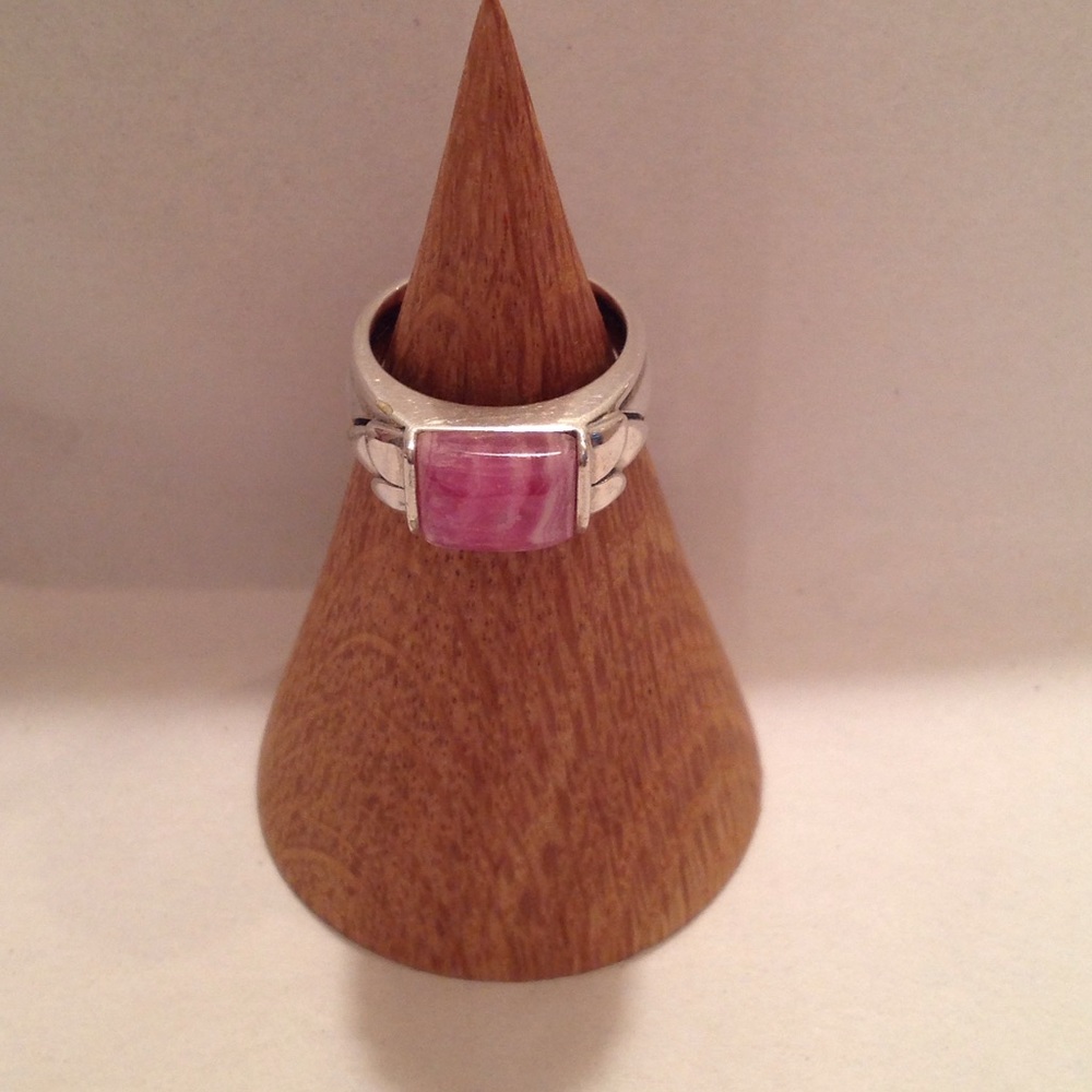 🤑VINTAGE RHODOCHROSITE SS RING