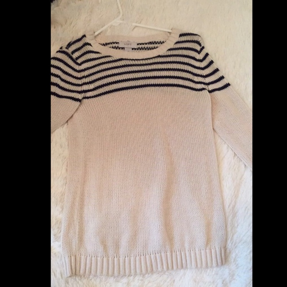 Loft cream, striped sweater