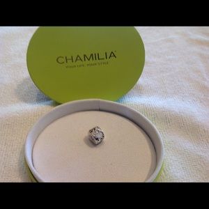 Chamilia Blk/Wht Mosaic Bead Swarovski Crystal