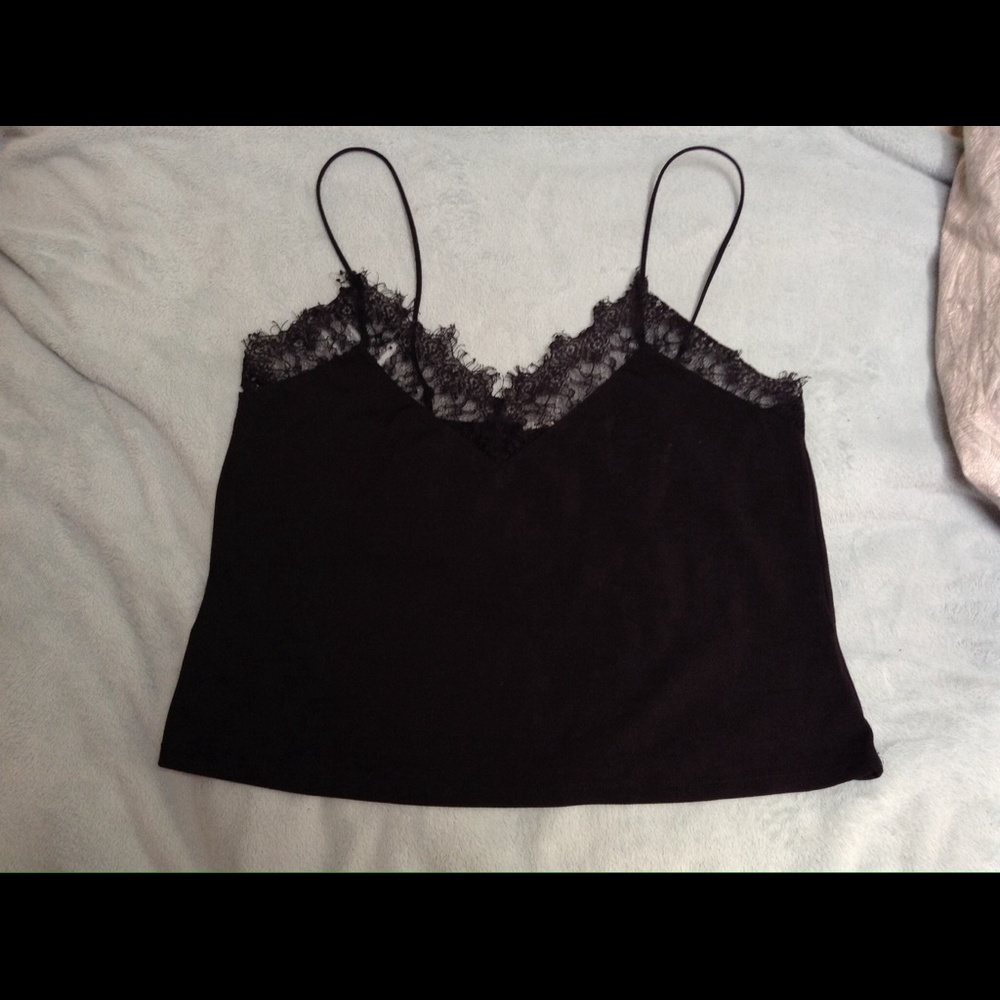 black lacy camisole