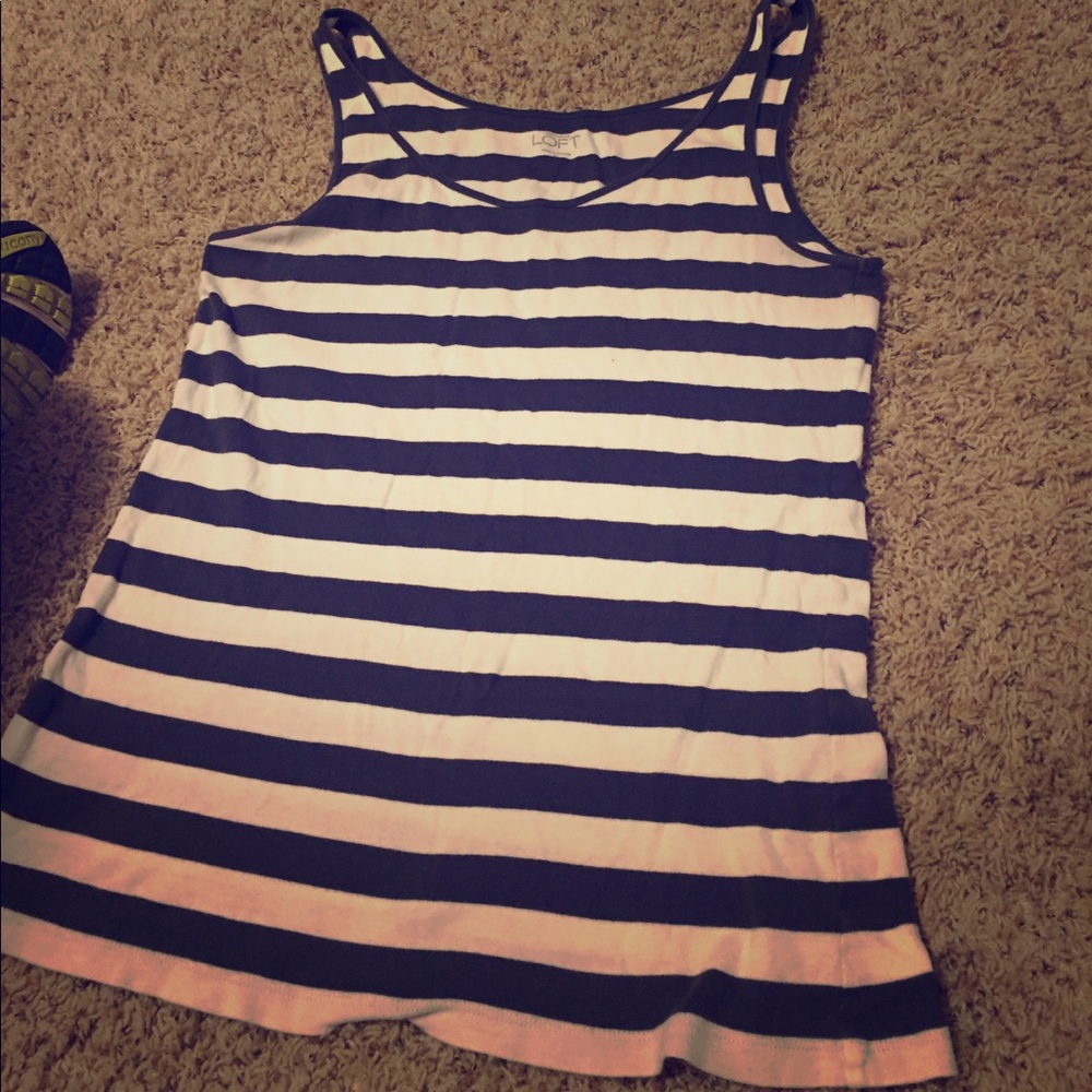 Grey/ White Stripped Tank