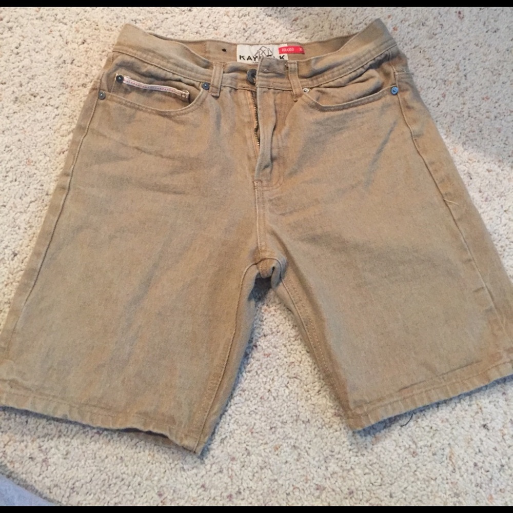 Tan jean shorts