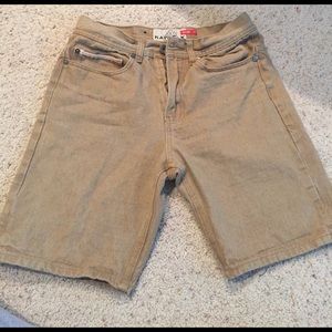 Tan jean shorts