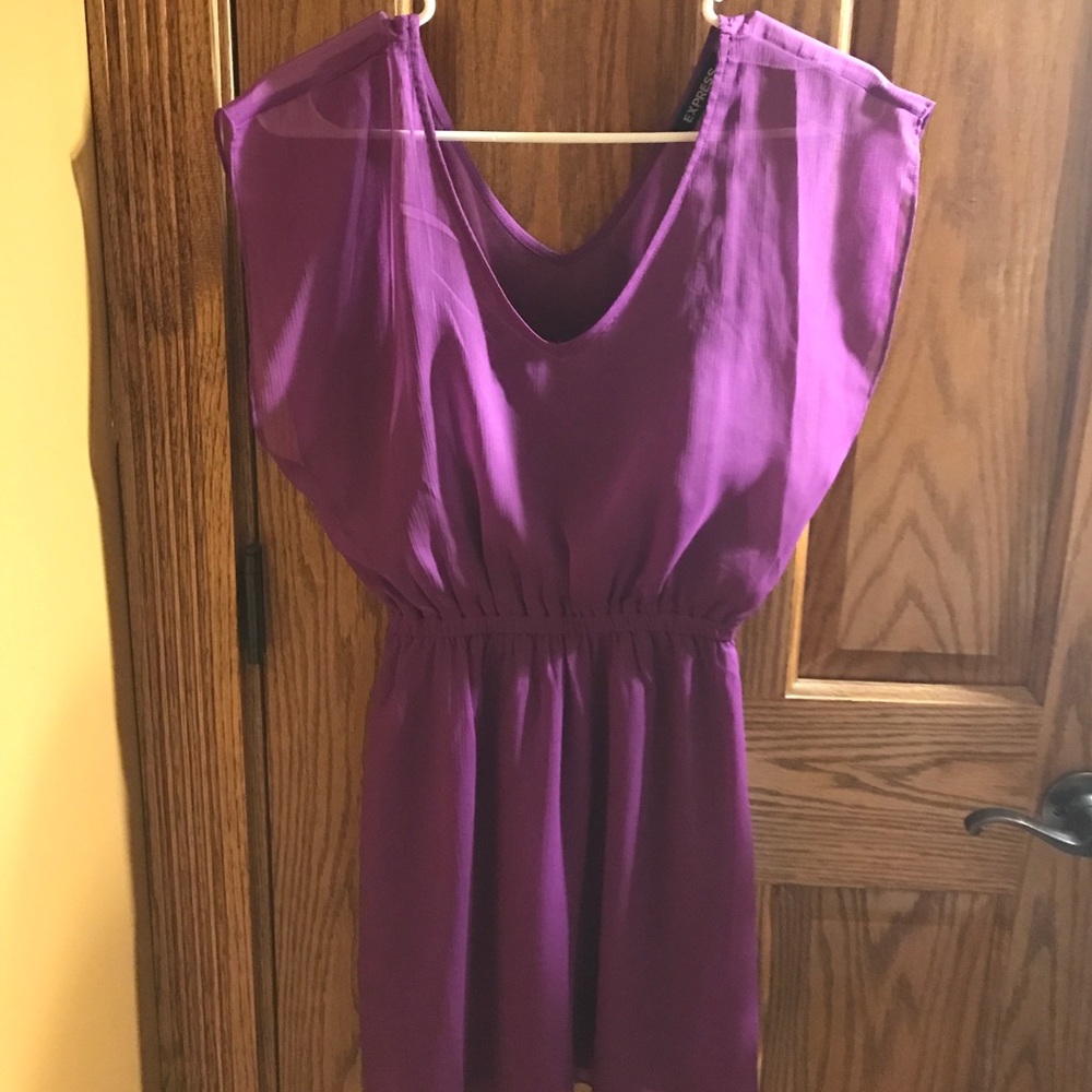 Express Purple Chiffon Dress