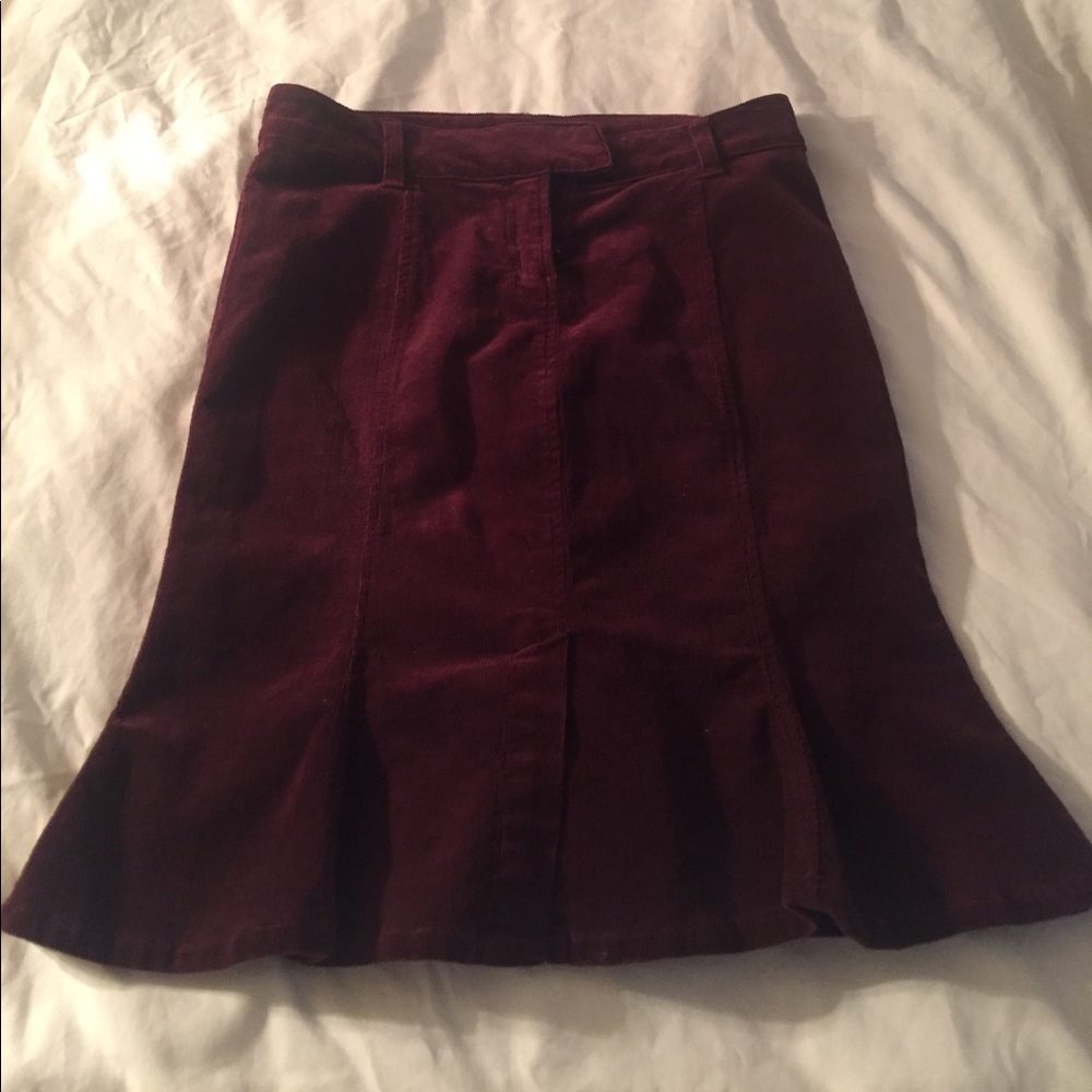 Cute Maroon Corduroy Skirt