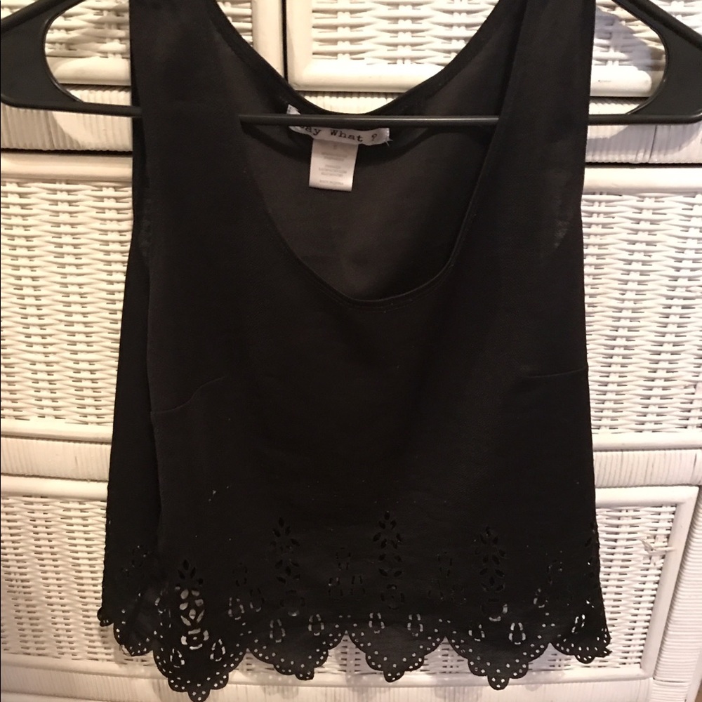Black laced crop top
