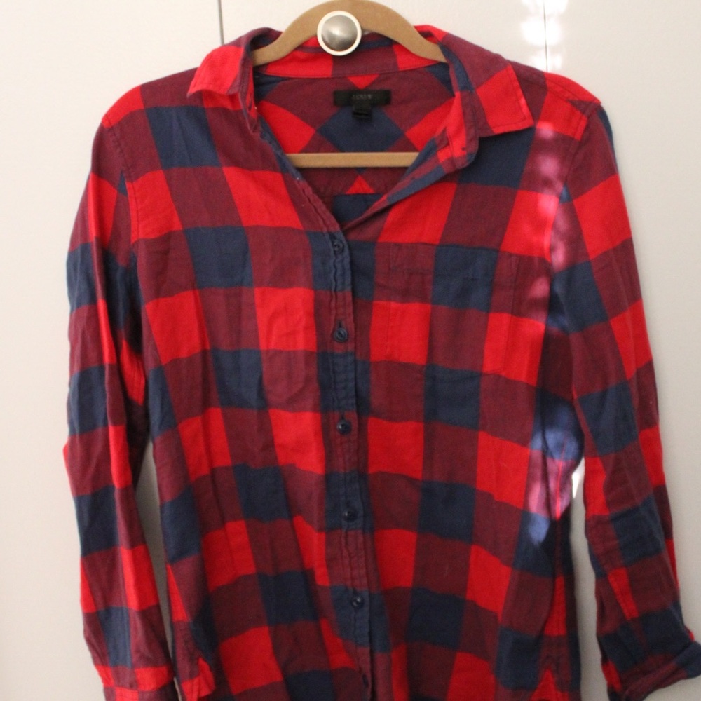 J Crew Plaid shirt in red