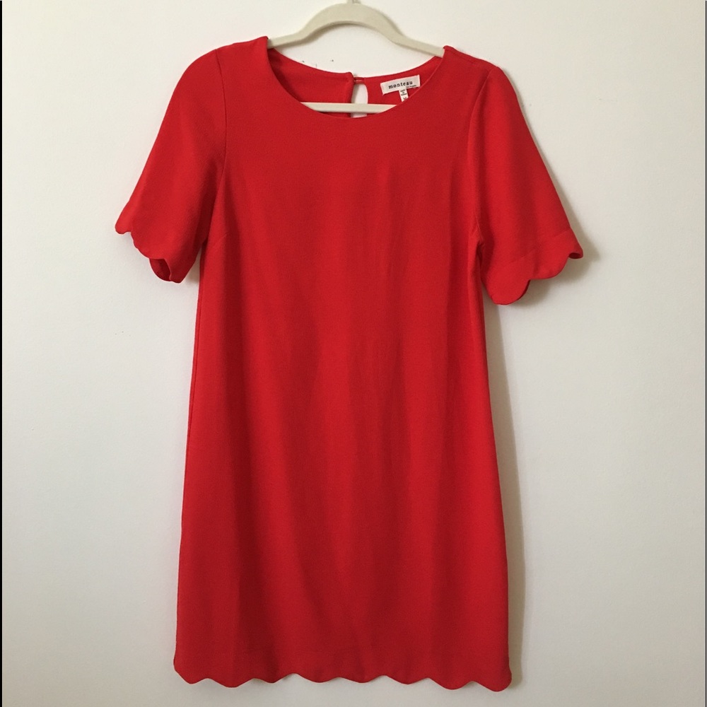 Scalloped red dress