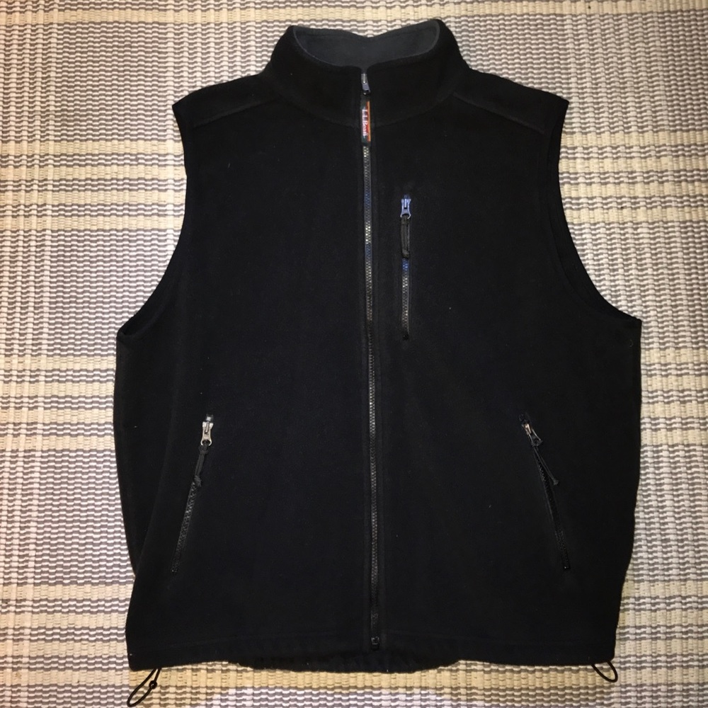 LL Bean: Men's XL Black Fleece Vest