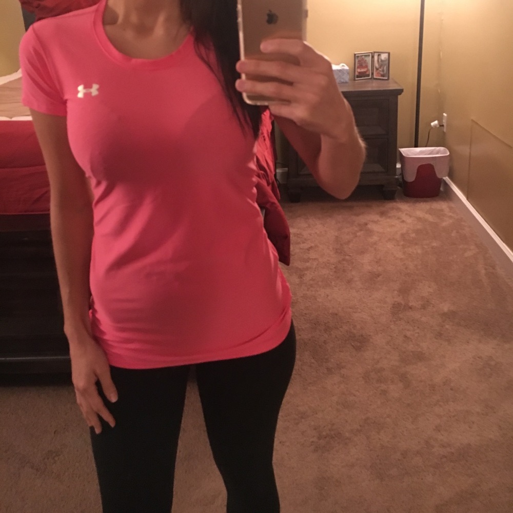 Pink Under Armour Fitted TShirt