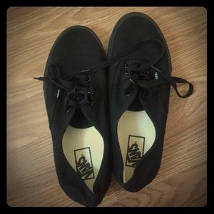 Only worn twice all black vans - size 9 women's
