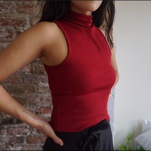 Mock Neck Knit Crop