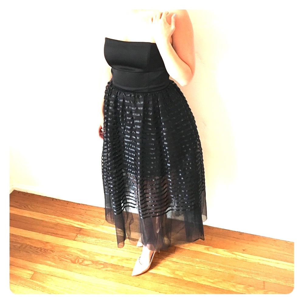 ABS Evening Cocktail Strapless Dress with Tool