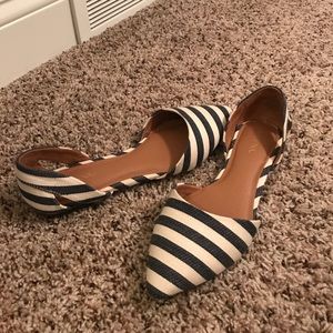 Navy and cream flats