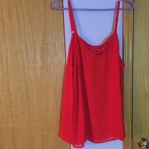 Hot lace up red tank top