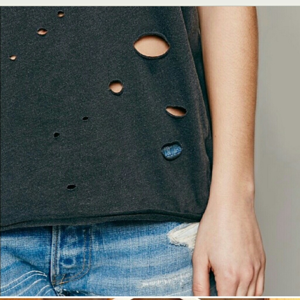 NFS TRADED-NWOT FREE PEOPLE DISTRESSED POCKET TEE - Picture 5 of 8