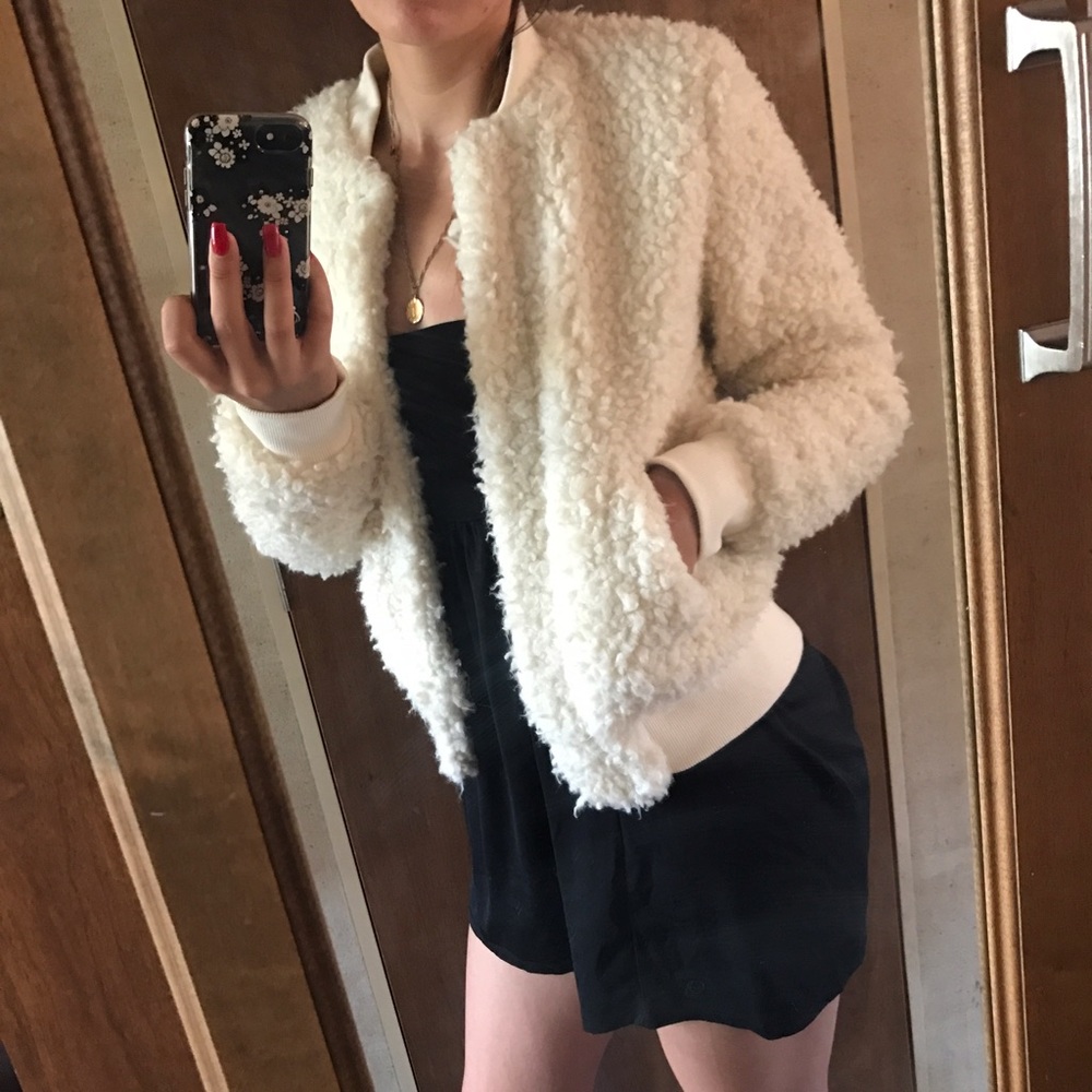 Teddy bear bomber jacket