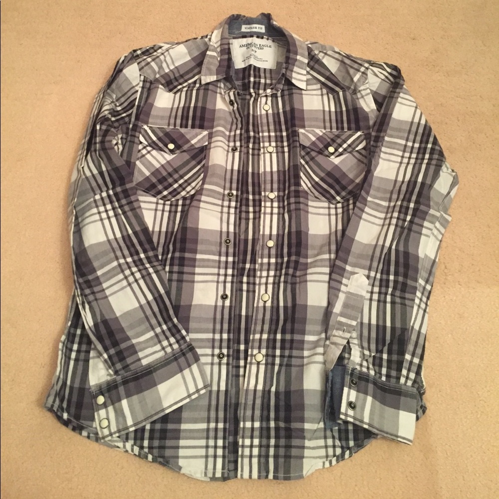 American eagle plaid dress shirt