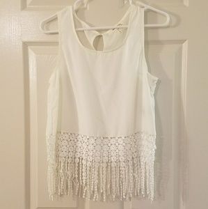 Cream Cropped Tank Top