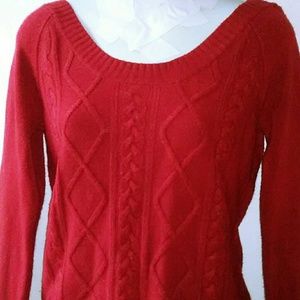 New York & Company | Sweaters | New York Co Red Cable Knit Sweater ...