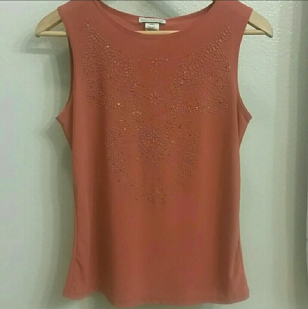 Beaded Sequined Sleeveless Blouse