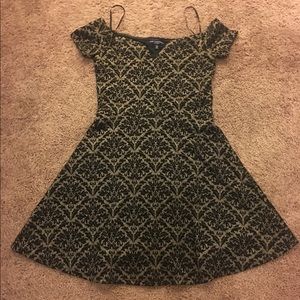 Gold fit and flare dress