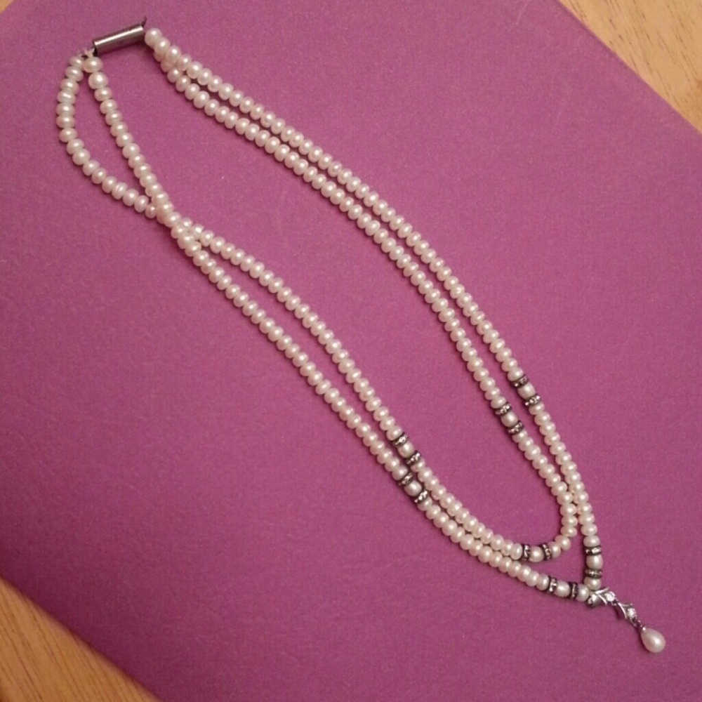 Genuine pearls double strand