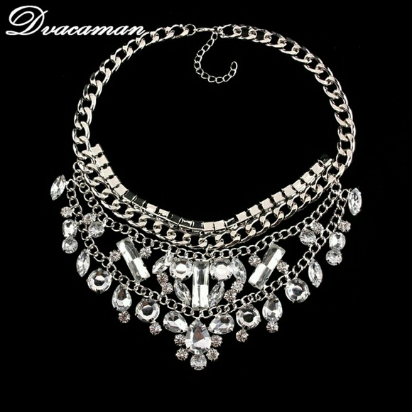 New crystal necklace women statement collar multil - Picture 3 of 4
