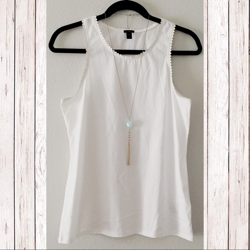 J. Crew scalloped trim tank top
