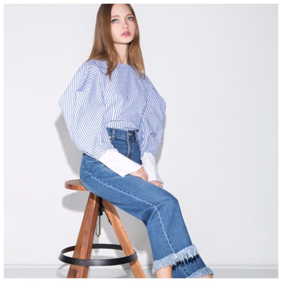 Puff Sleeve Stripe Top - Picture 4 of 5