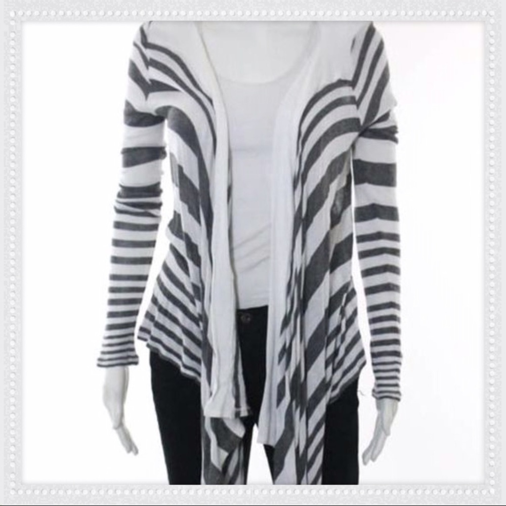Splendid Asymmetrical Stripe Cardigan