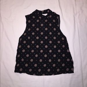 Black printed tank top