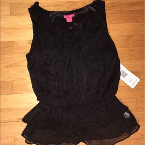 Black dressy shirt with floral design