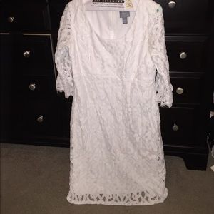 Rabbit Rabbit Designs white bell sleeve dress